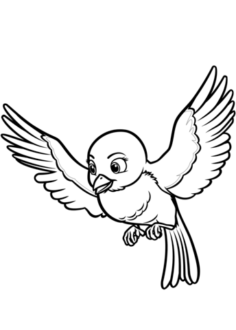 Mia The Bluebird Coloring Page